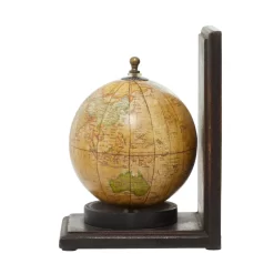 8" Rustic Brown Wood Globe Bookends -Home Sale Store D494232S 6