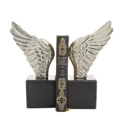 10" Angel Wing Aluminum Bookend Set
