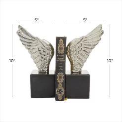 10" Angel Wing Aluminum Bookend Set -Home Sale Store D511349S 6