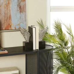 10" Angel Wing Aluminum Bookend Set -Home Sale Store D511349S 7