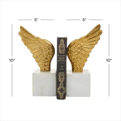 10" Angel Wing Aluminum Bookend Set -Home Sale Store D511350S 6