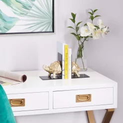 CosmoLiving By Cosmopolitan Brass Polystone Coastal Bookends, 6" X 5" X 4" -Home Sale Store D615231S 7