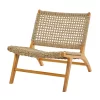 Light Brown Teak Wood Modern Accent Chair, 26" X 31" X 27"