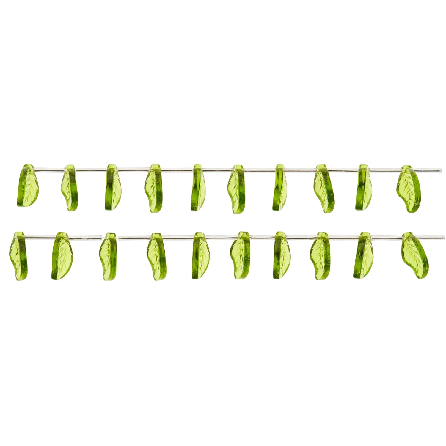 12 Pack: Peridot Green Glass Leaf Beads, 18mm By Bead Landing™ 3 12 Pack: Peridot Green Glass Leaf Beads, 18mm By Bead Landing™ - Image 3
