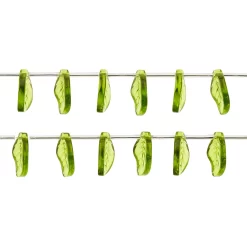 12 Pack: Peridot Green Glass Leaf Beads, 18mm By Bead Landing™