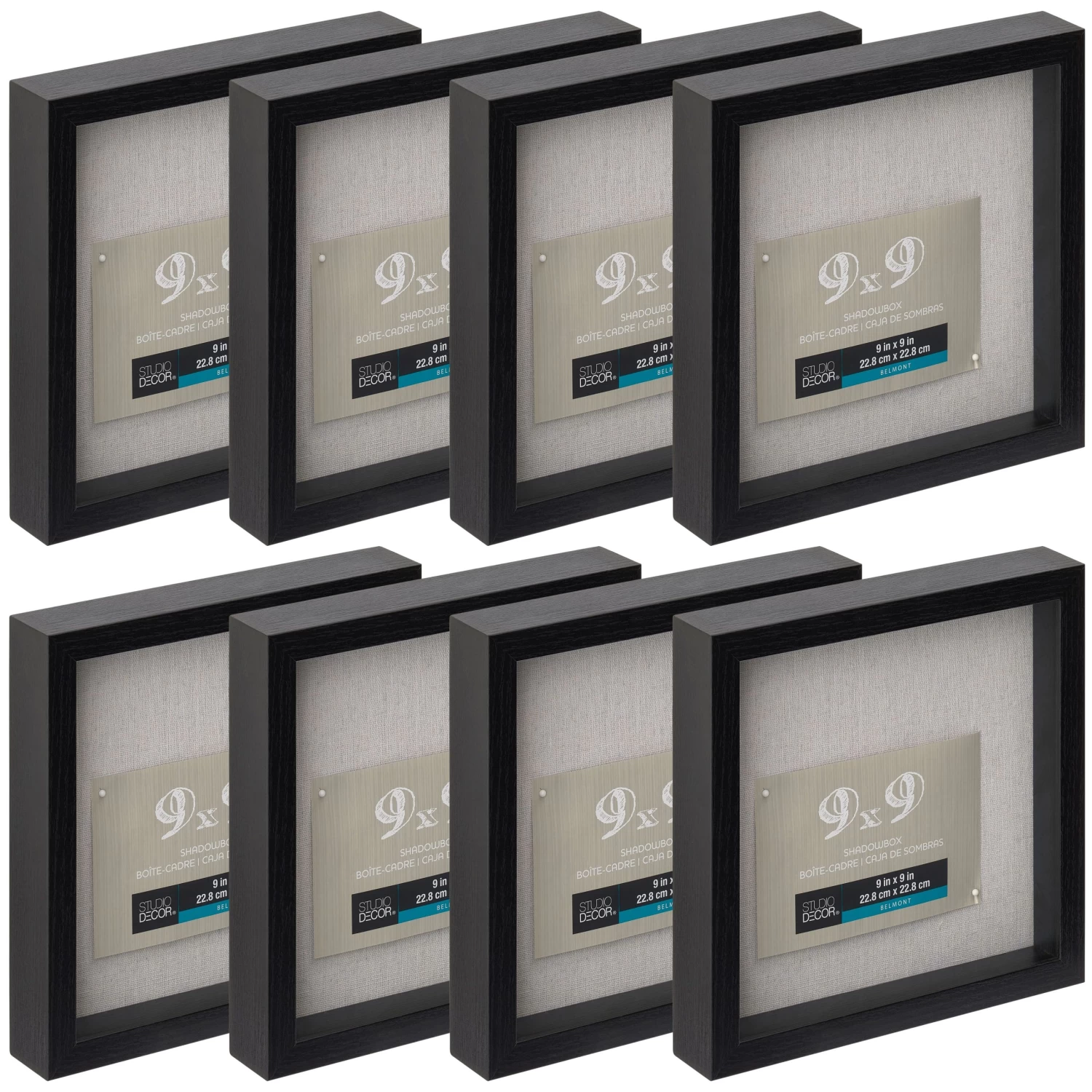8 Pack: Black Belmont 9" X 9" Shadowbox By Studio Décor® 1 8 Pack: Black Belmont 9" X 9" Shadowbox By Studio Décor®