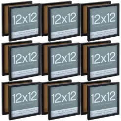 9 Packs: 2 Ct. (18 Total) Black Fundamentals 12" X 12" Display Case By Studio Décor®