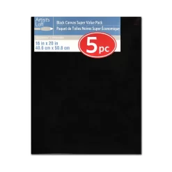4 Packs: 5 Ct. (20 Total) 16" X 20" Black Canvas Super Value Pack By Artist's Loft® Necessities™ -Home Sale Store MP574552 1