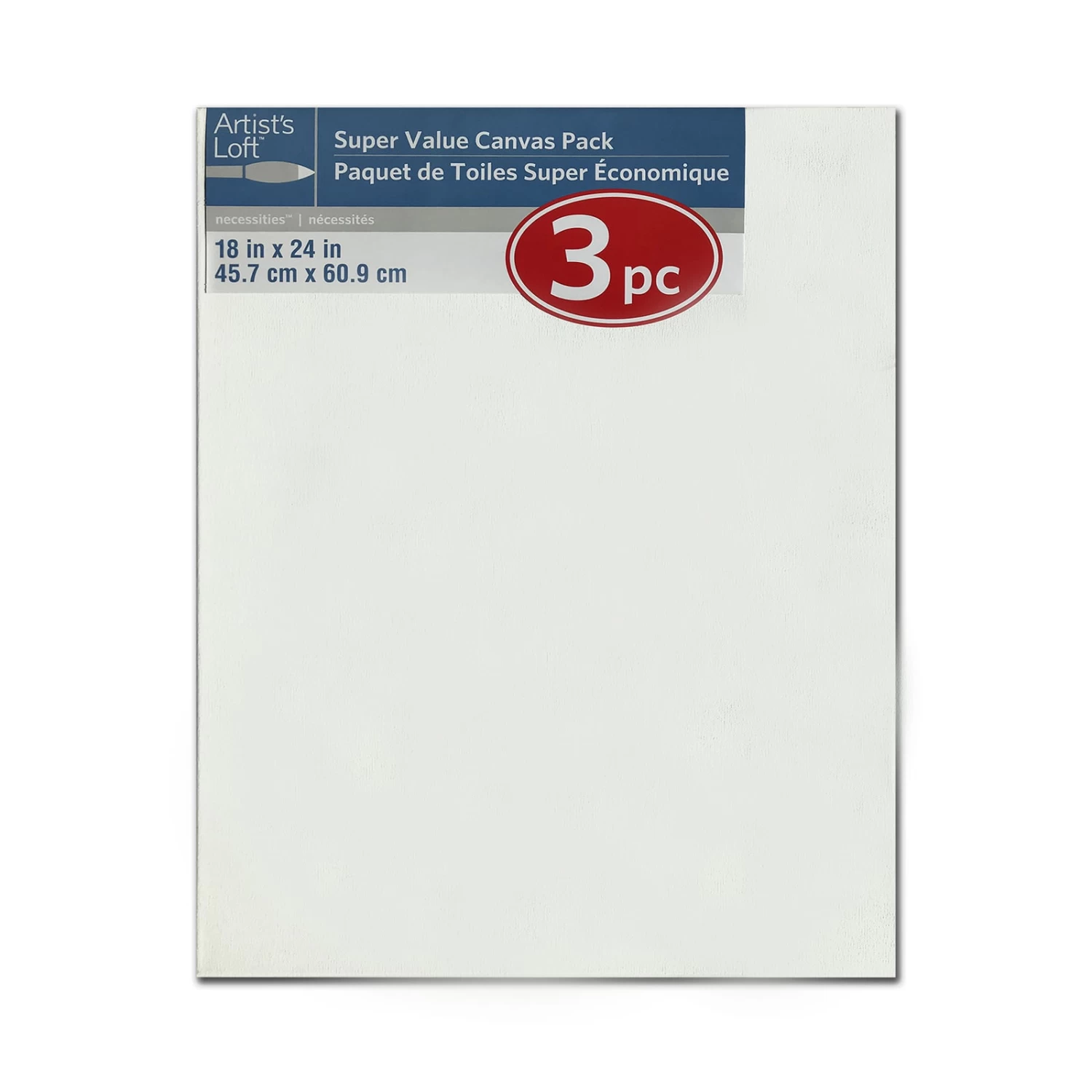 4 Packs: 3 Ct. (12 Total) 18" X 24" Super Value Canvas Pack By Artist's Loft® Necessities™ 2 4 Packs: 3 Ct. (12 Total) 18" X 24" Super Value Canvas Pack By Artist's Loft® Necessities™ - Image 2